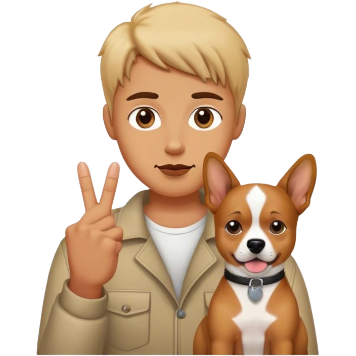 middle finger with a dog emoji