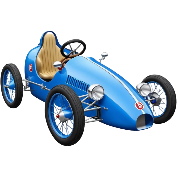 Lowered Bugatti racing cyclekart with advanced suspension  emoji