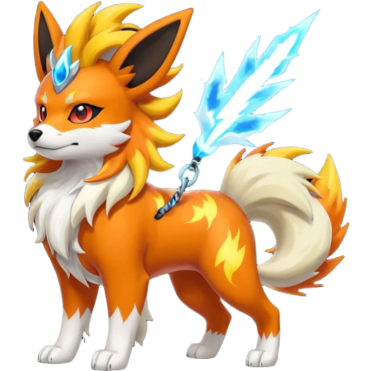Flareon-Electrike-Houndour-Growlithe-Solgaleo-fusion-hybrid, full body emoji