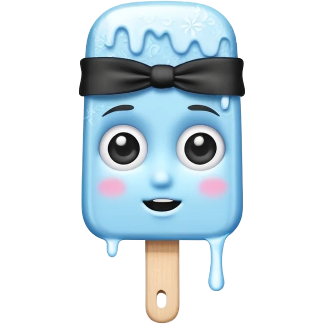 monochrome popsicle with eyes and headband emoji