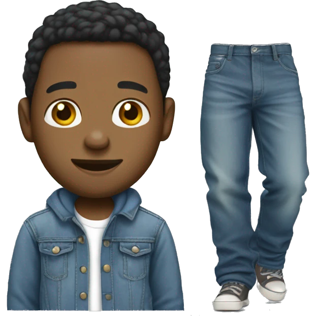 Create a African American male wearing cute baggy jeans  emoji