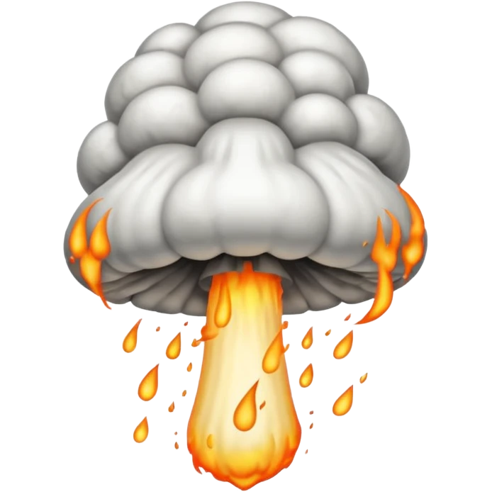 atomic bomb mushroom cloud in the shape of the letter T emoji
