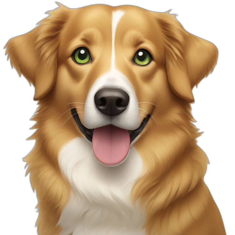 Swimming Duck tolling retriever corgi mix green eyes emoji
