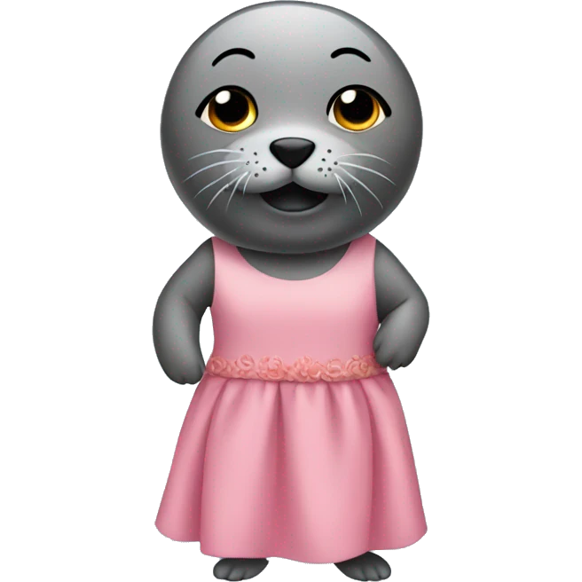 a seal wearing a dress emoji