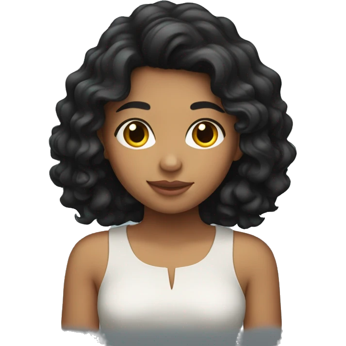 Hispanic girl with wavy black hair emoji