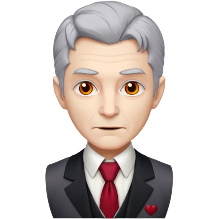  {
      "type": "human",
      "look": "old vampire lord, gray hair, formal vest, crimson tie",
      "description": "an old vampire lord with gray hair wearing a formal vest and crimson tie"
    } emoji