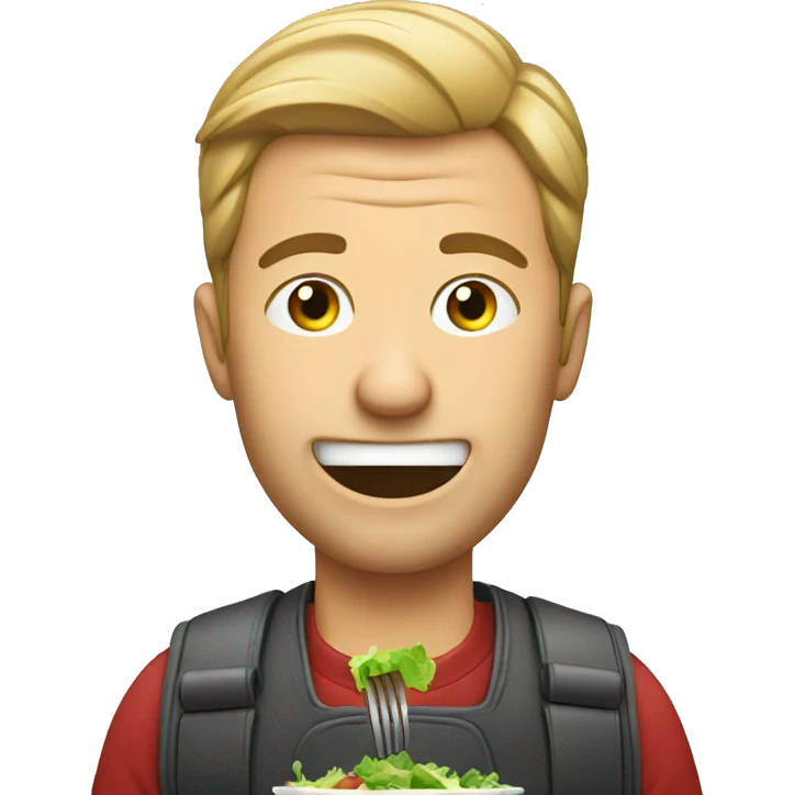 man eating salad emoji