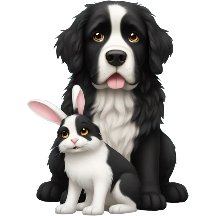 Newfie with a bunny emoji