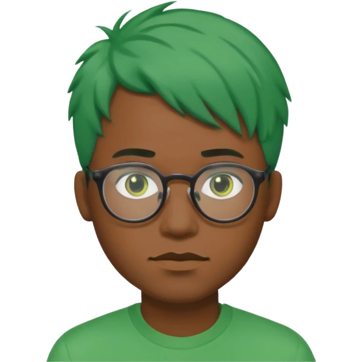 black man with green hair and glasses emoji