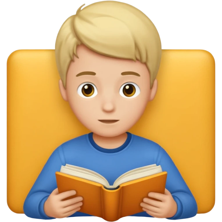 A boy reading book emoji