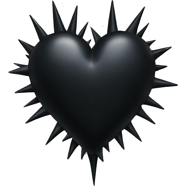 Black heart with spikes emoji