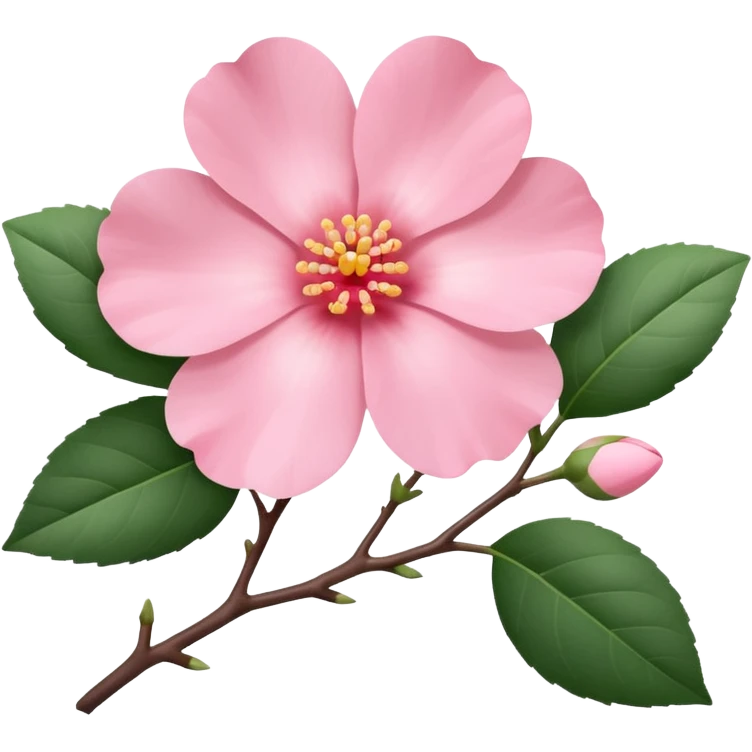camélia pink with branch  emoji