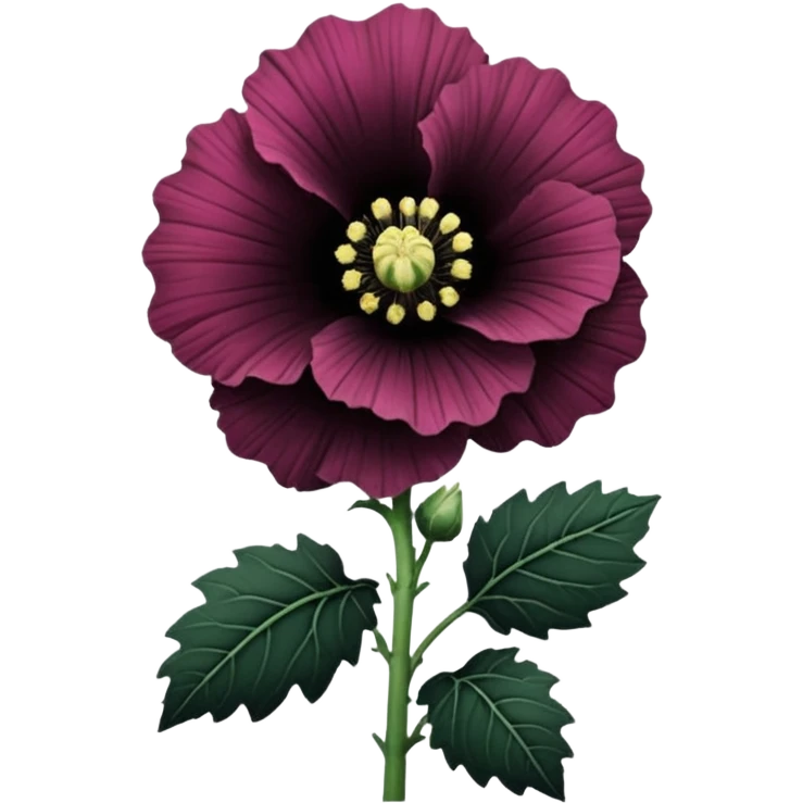 black hollyhock flower emoji