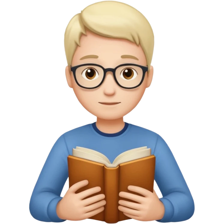 Reader + stack of books emoji