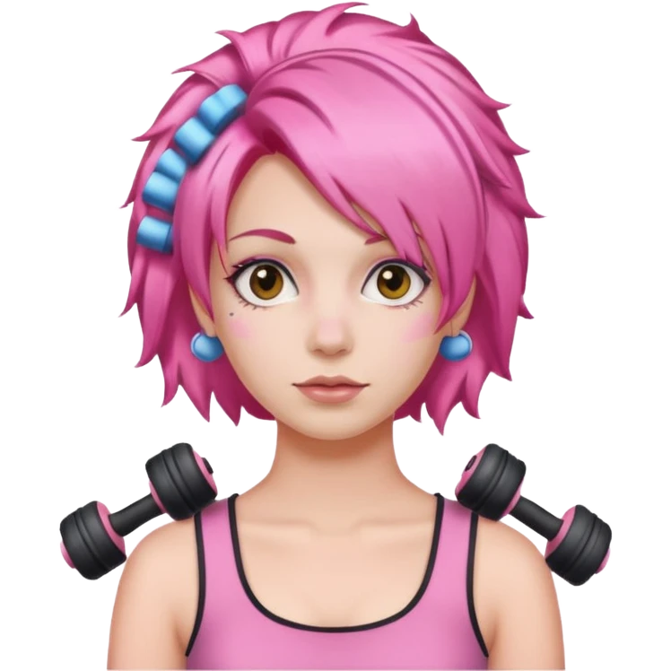 pink hair with rollers emoji