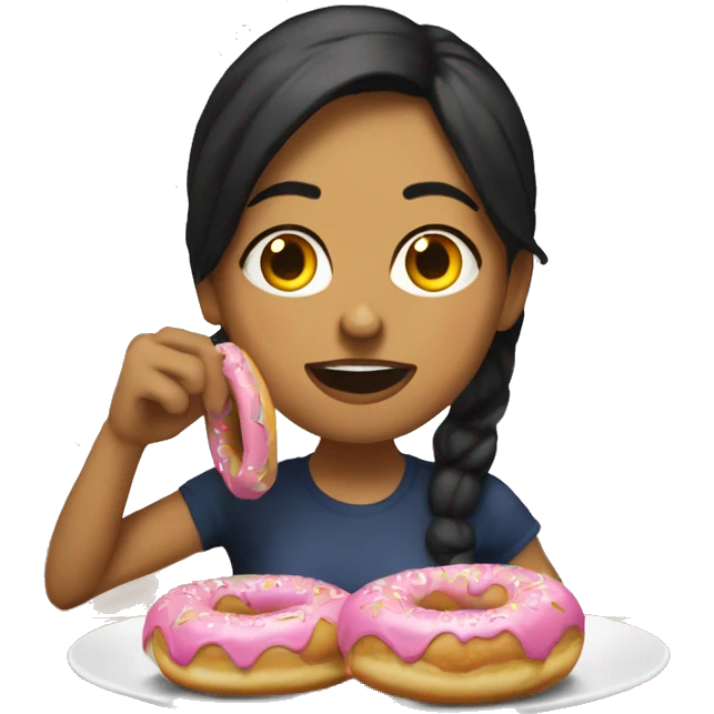 Jenifer Gonzalez comiendo donas emoji