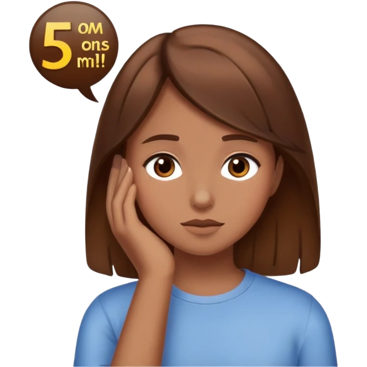 Girl saying " 5 more minutes" emoji