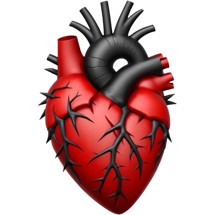 black anatomical heart in torns emoji