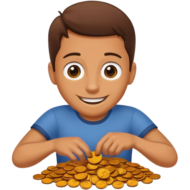 Person picking up pennies emoji
