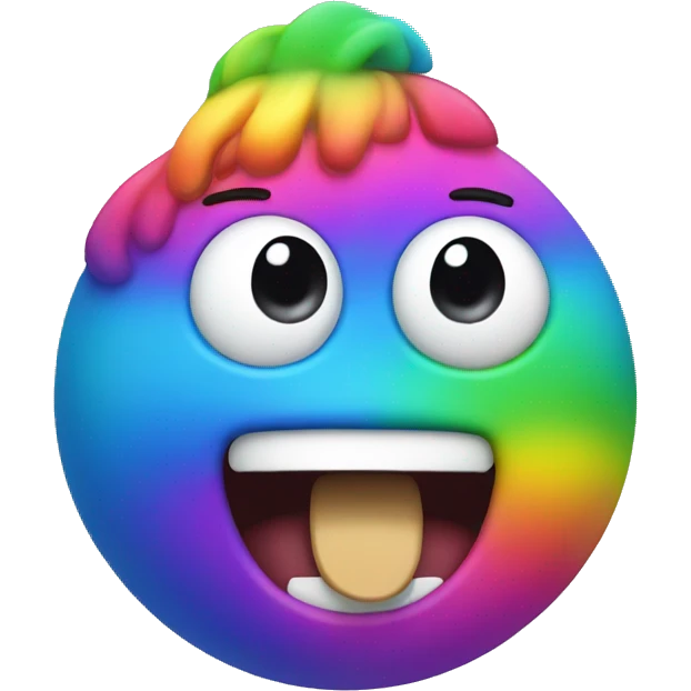 fat rainbow man with tongue out emoji