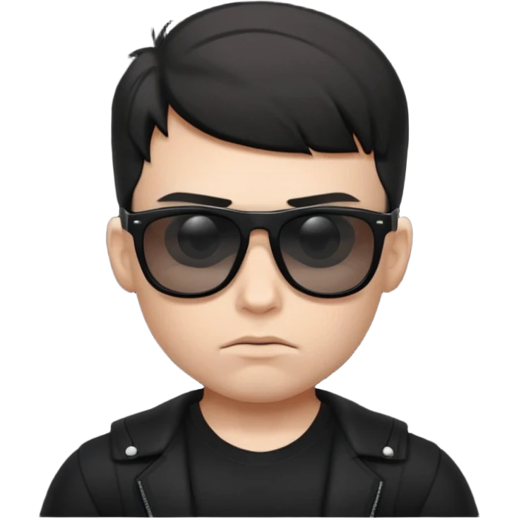 boy strict white musclar with sunglasses black emoji
