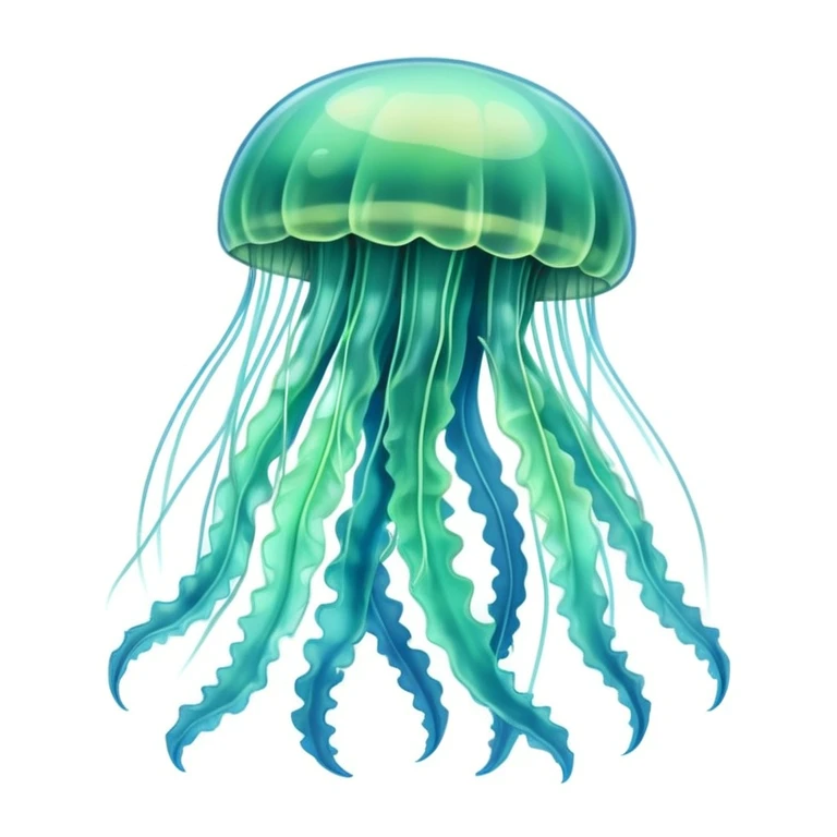 light green and blue jellyfish emoji