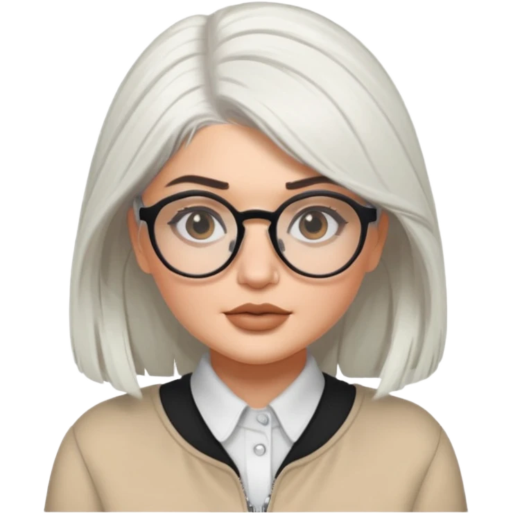 kylie jenner with white hair and glasses emoji