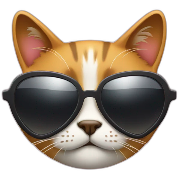 cool cat with heart shades emoji