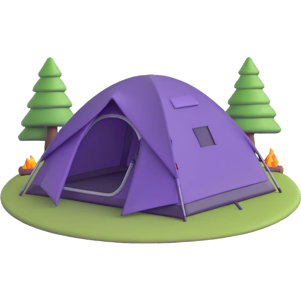 green and yellow camping tent emoji