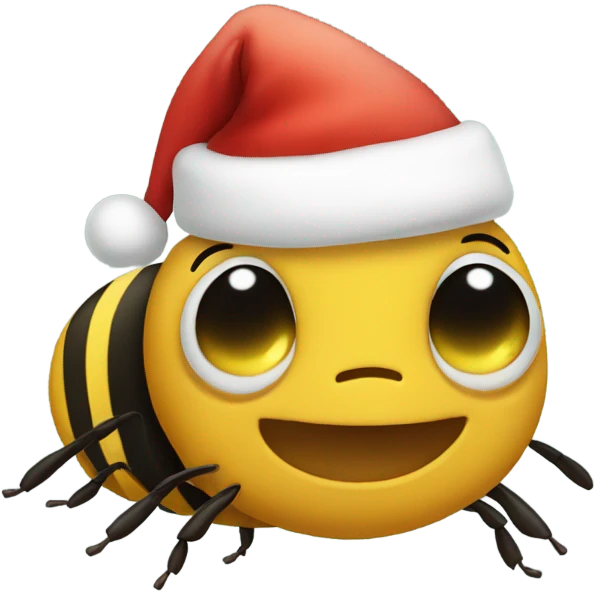 Bee with santa hat emoji