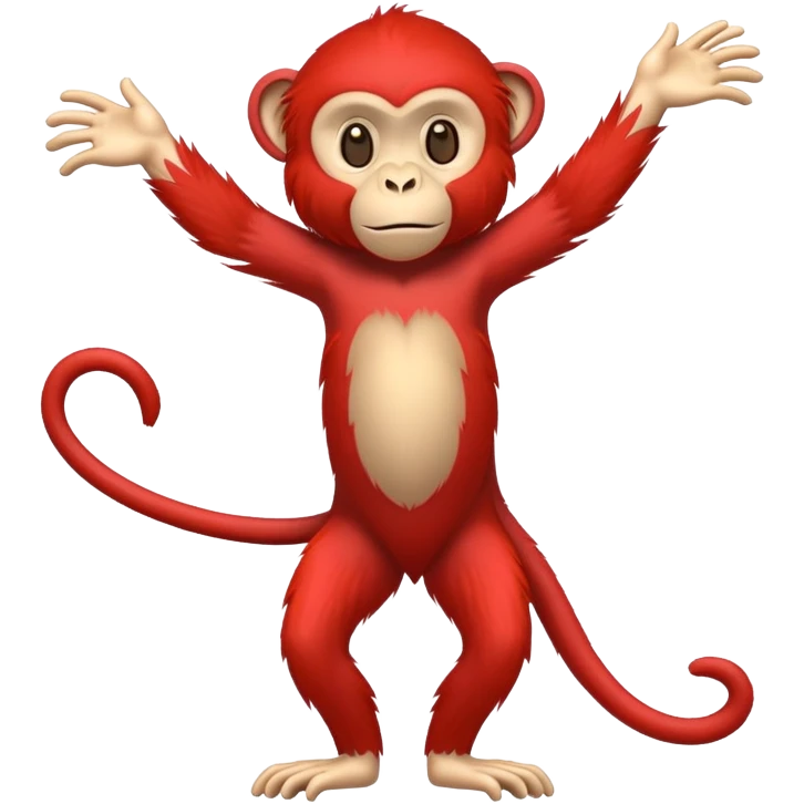 Red monkey with no legs only arms  emoji