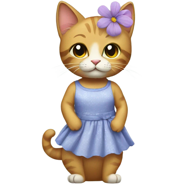 Cat with a dress and a flower  emoji