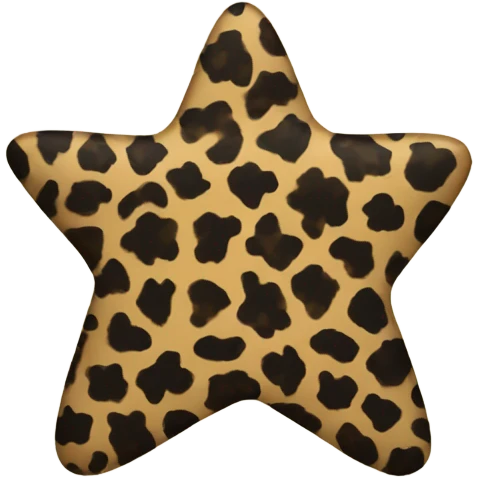 Dark leopard print star emoji