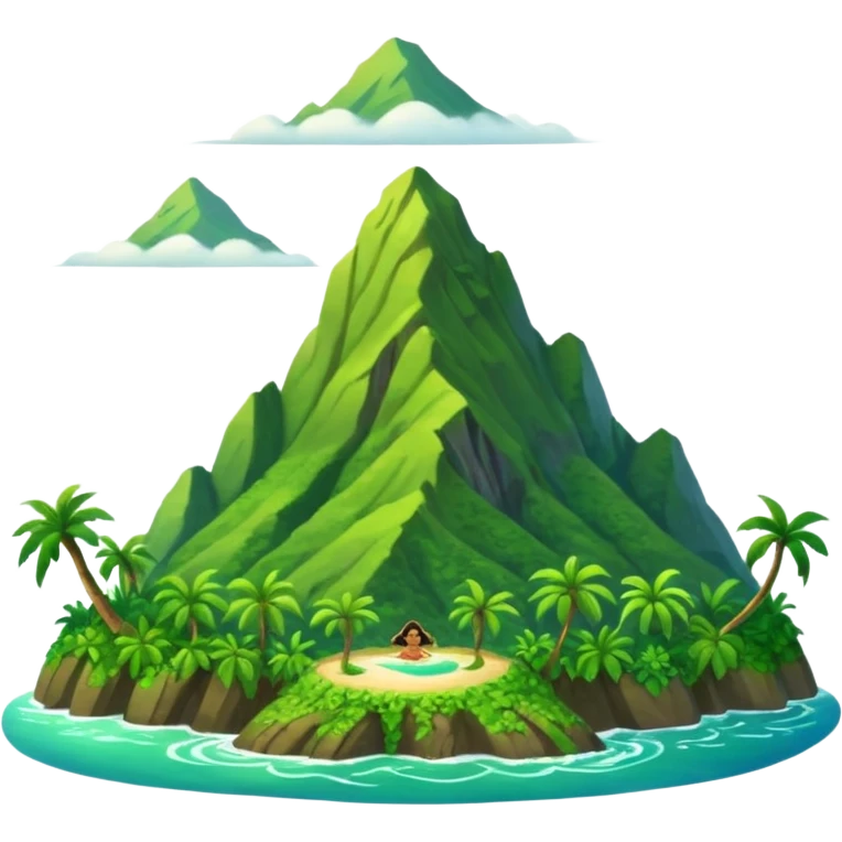 Te fiti island mountain Moana Disney  emoji