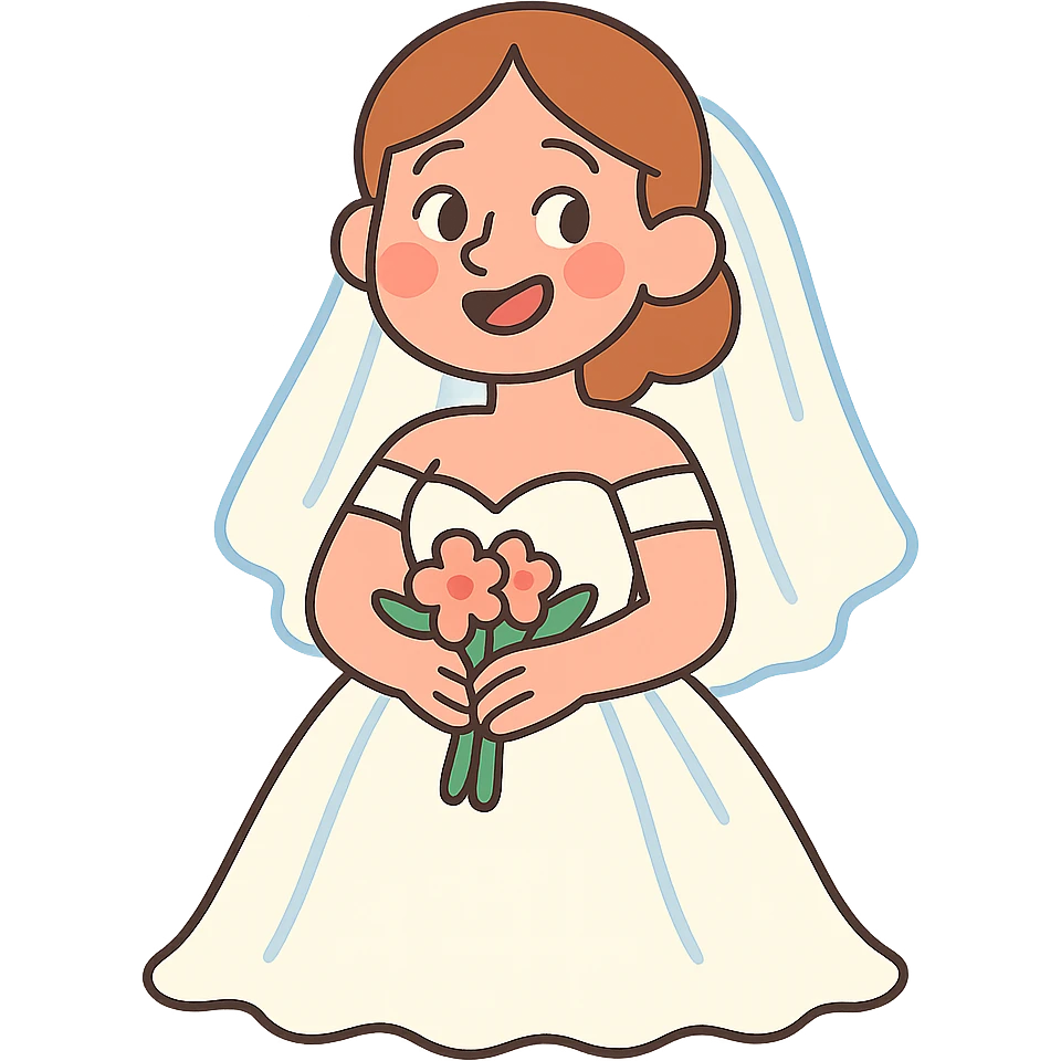 wedding dress with soft colors emoji