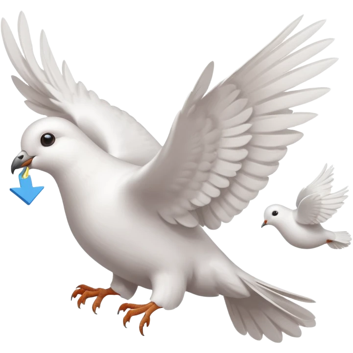 a dove flies with a letter in its paws emoji