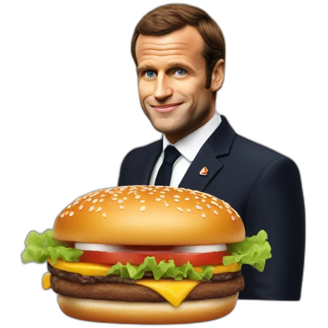 Macron au burger king emoji