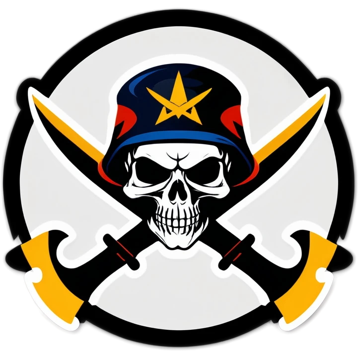 Military patch Shadow Delta skull and crossed hatchets  emoji