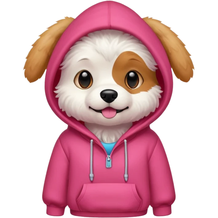 pink dog with a red hoodie emoji