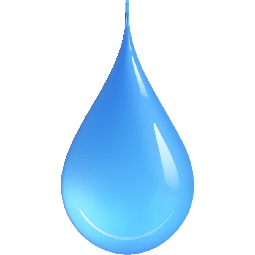 realistic shiny water drop emoji
