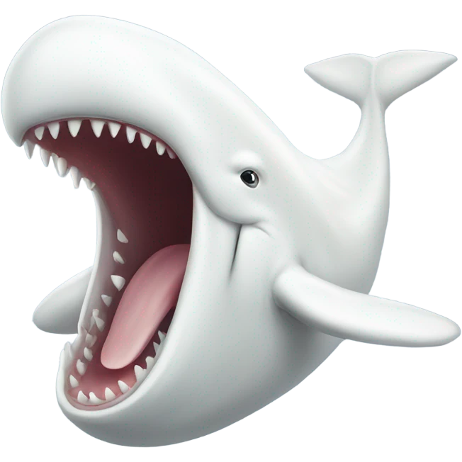 white whale , open mouth emoji