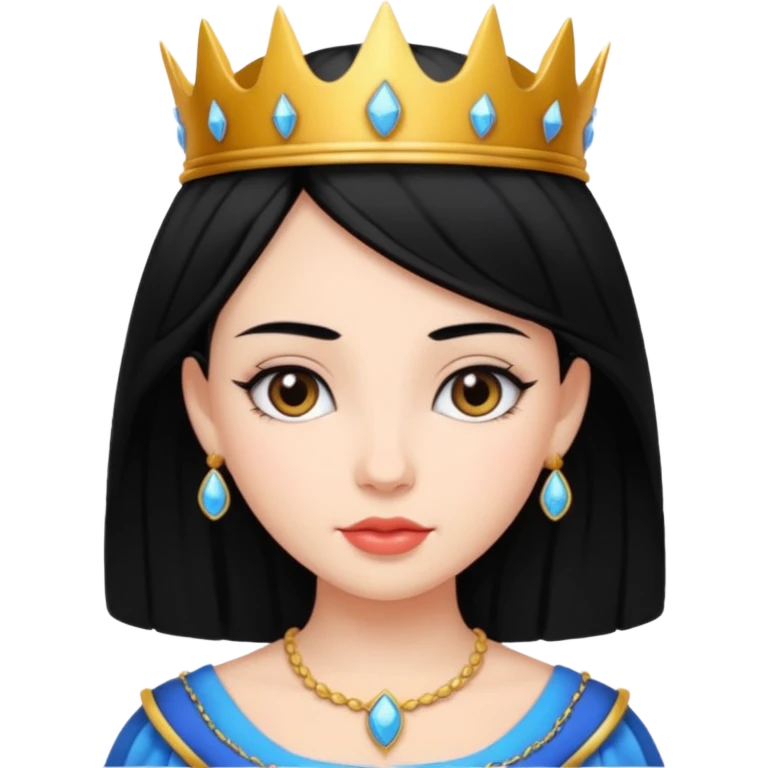 Young pretty queen with black hair emoji