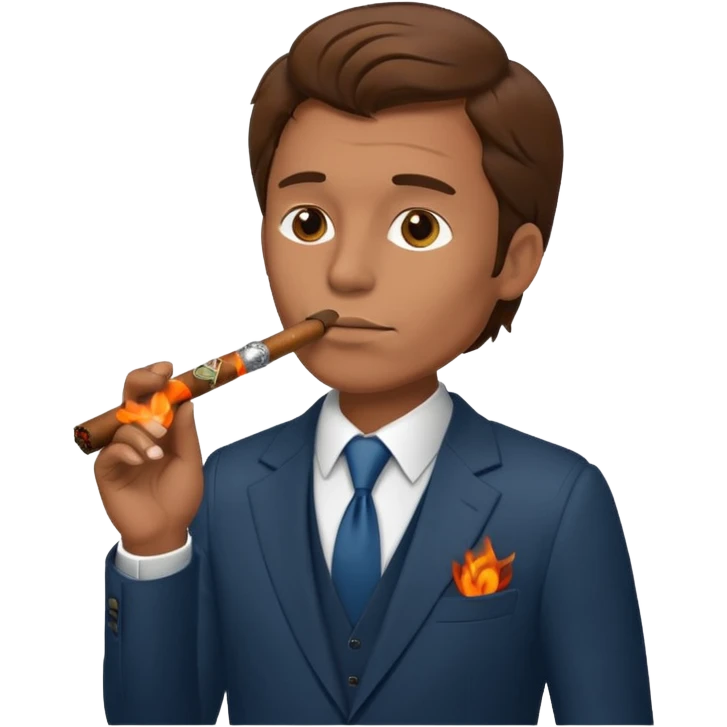 no smoking sign with a man who smoks cigar emoji