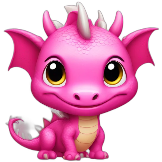 cute pink dragon with big head emoji