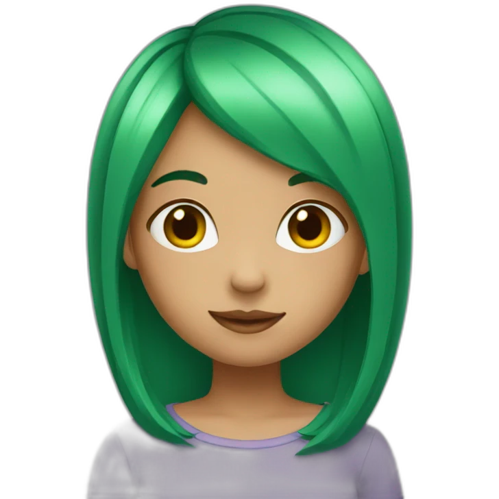 Girl with green hair emoji
