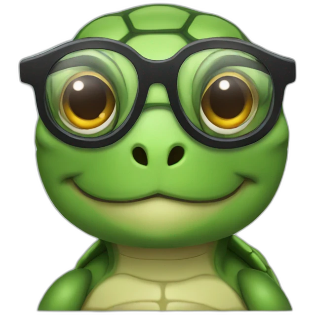 a turtle in glasses emoji