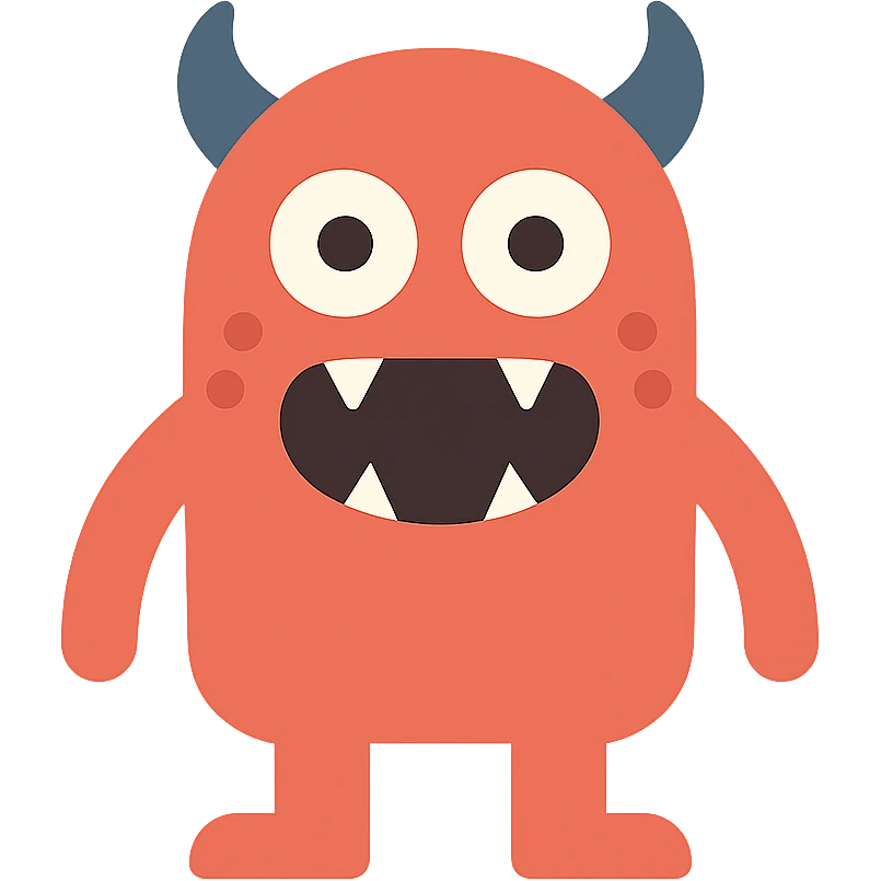 flat design style monster emoji