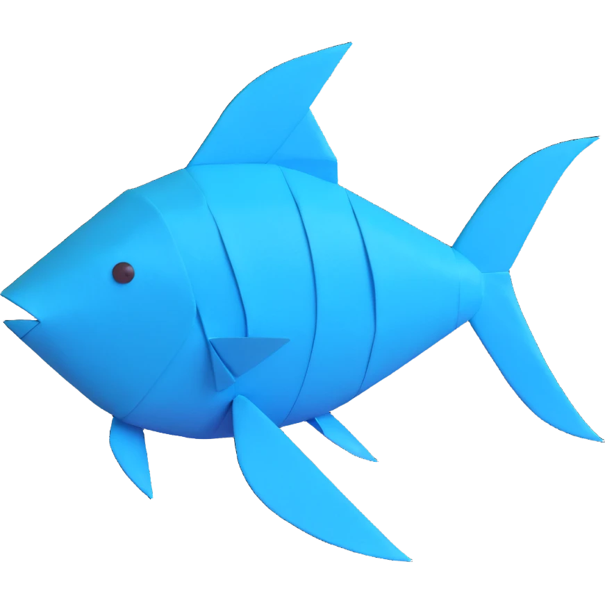 Un poisson origami emoji