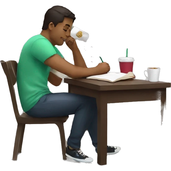 studying while sipping starbucks  emoji