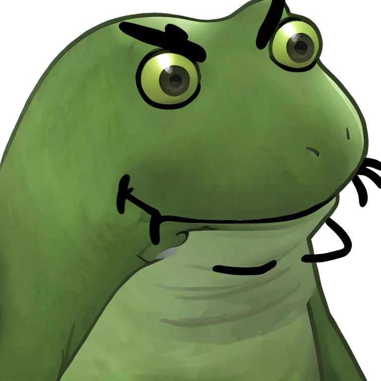bufo wearing an oni mask emoji